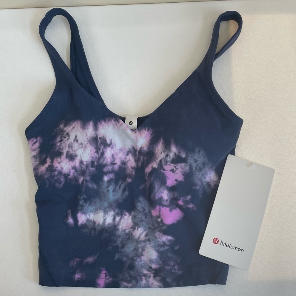 Lululemon Align Tank Top Circulate Tie Dye Align Tank Mineral Blue Multi NWT
